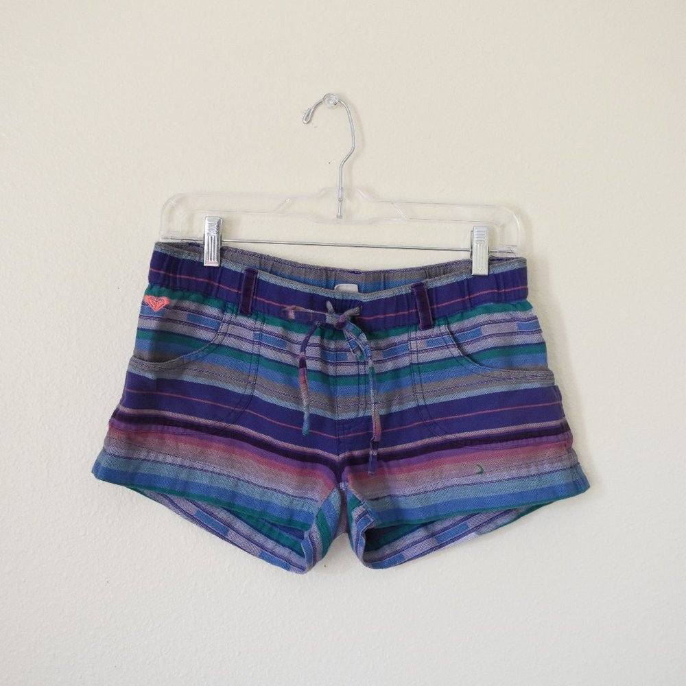 ROXY Striped Pull-Up Beach Shorts | Junior's M
